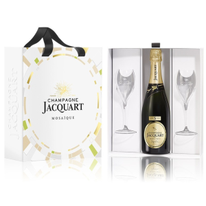 Jacquart Mosaique Signature Brut 0,75l N.V. Gift Box + 2 skleničky